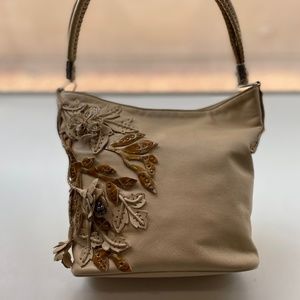 Unique Brighton Embellished Floral Leather Shoulder Bag
